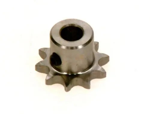 BOSCH Kettenrad mit spitzen Zähnen und einem zentralen Loch, gefertigt aus Metall, auf weißem Hintergrund.